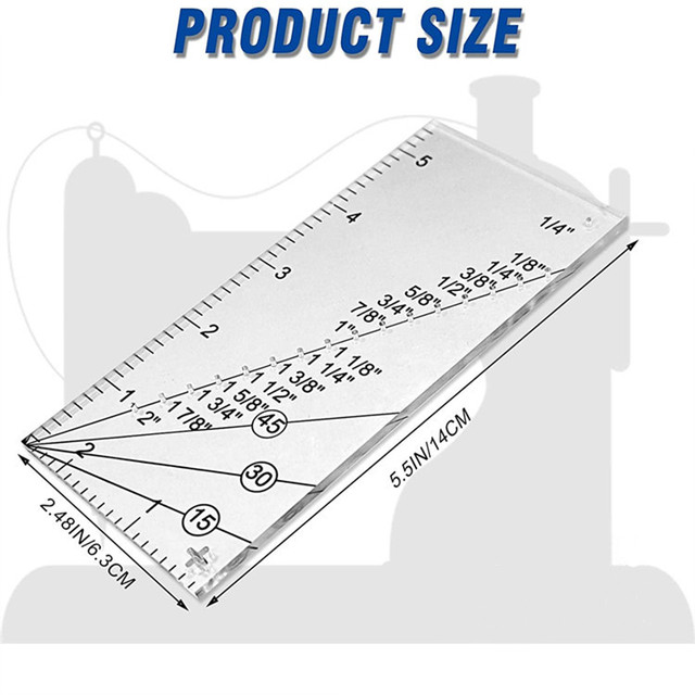 Seam Guide Ruler Quilting Seam Guide Ruler Sew Seam Allowance Rulers & 1/8  to 2 Inch Straight Line Hems for Sewing Machine - AliExpress